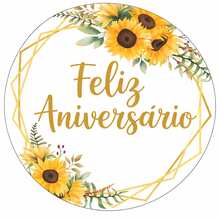 Capa Painel Redondo de Mesa  Feliz Aniversário Sublimado C/ Elástico 50*50Cm - Feliz Aniversário - 27 - Visão 1