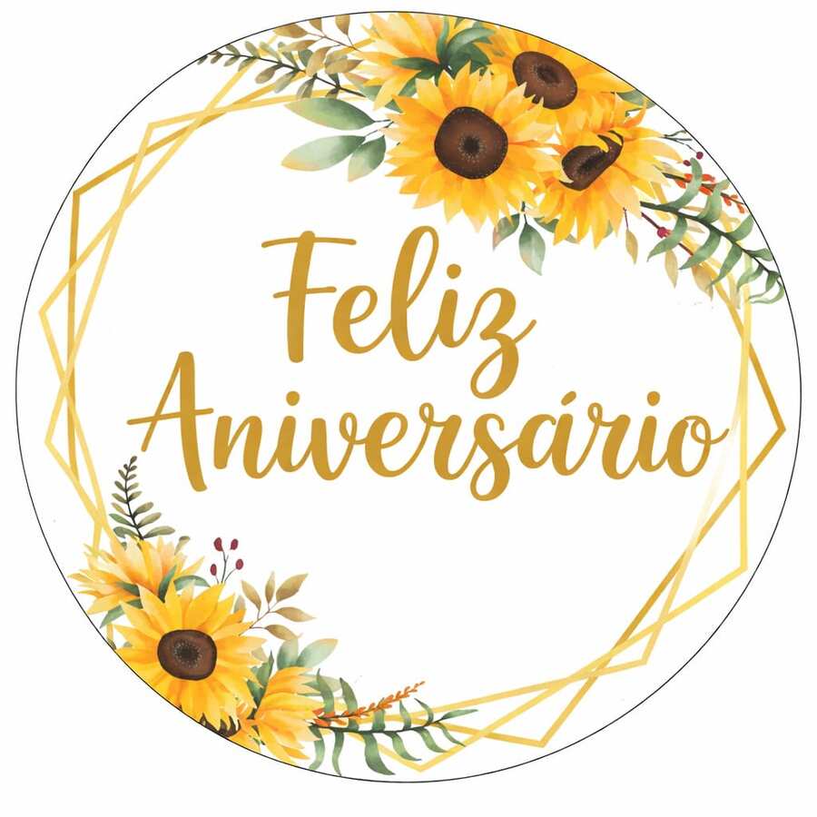 Capa Painel Redondo de Mesa  Feliz Aniversário Sublimado C/ Elástico 50*50Cm - Feliz Aniversário - 27 - Visão 1