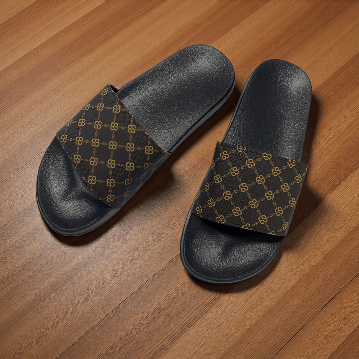 Chanclas para hombres, diseño especial, pantuflas planas de EVA suave antideslizantes, aptas para uso interior y exterior, pantuflas casuales para hombres súper cómodas y duraderas, muy adecuadas para uso diario - Marrón - Ver 1