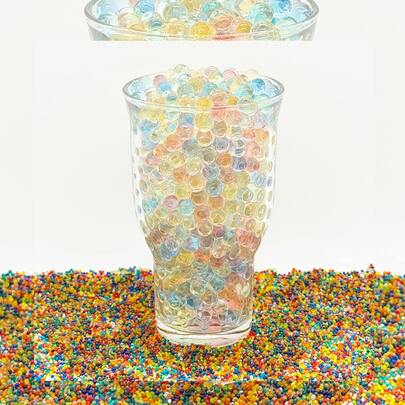 50.000 viên bi gel, hạt thủy tinh trong suốt, có thể dùng để trang trí bình hoa, các dịp lễ hội, làm vật trang trí trung tâm bàn tiệc cưới, sân vườn, phòng ngủ, quà tặng Giáng sinh, sinh nhật, Ngày của Cha và lễ Eid.