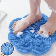 1 pieza Alfombra antideslizante de doble uso para el baño, cepillo de pies relajante con ventosas para masaje en la ducha - Ver 1