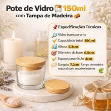24 Glass Jars 150ml With Wooden Lid For Scented Candles And Handmade Candles - 透明的 - 查看 7