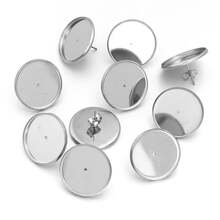 4/8/16Pcs Earring Stud Round Disc Backs, Used For DIY Earring Base Jewelry Making Hole Pendant Accessories - Multicolor - View 10