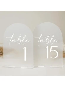 5 Inch X 7 Inch Acrylic Arch Table Number Holder, Wedding Reception Party Anniversary Event Table Number Display - View 3