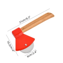 Pizza Cutter, 1 Count Stainless Steel Pizza Slicer With Wooden Handle, Pizza Tool, Kitchen Utensils & Gadgets, Pasta, Round Pie Cutter, Food Divider, Kitchen Utensils,  Kitchen Cooking Accessories(Red). - Red - View 2