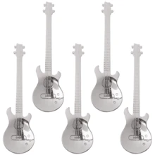 3/5pcs Stainless Steel Guitar Shaped Coffee Spoons, Cute Mini Tea Spoons, Suitable For Stirring Beverages, Milkshakes, Jams, Great Gift For Music Lovers, Mirror Polished, Dishwasher - Multicolor - View 13
