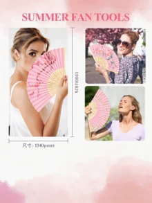 婚礼/派对装饰礼品套装 - 蝴蝶结流苏折扇、透明网袋、新娘送礼会回礼、伴娘拍照道具、生日派对礼物、夏季活动、教堂婚礼、家居装饰、DIY手工、情人节、复活节礼物 - 多色 - 查看 5