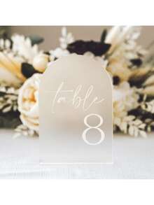 5 Inch X 7 Inch Acrylic Arch Table Number Holder, Wedding Reception Party Anniversary Event Table Number Display - View 7