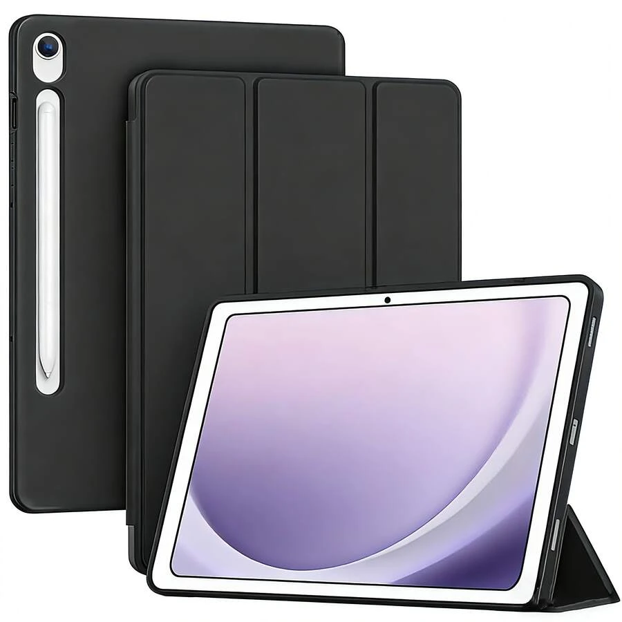 Solid Color Matte Three-Fold Tablet Protective Case, Compatible With Samsung Galaxy Tab Tablet Protective Case, Compatible With Samsung Galaxy Tab S10lite, Intelligent Sleep Wake-Up, Lightweight And Portable, All-Inclusive And Fall-Resistant, Compatible With Samsung Galaxy Tab A11/A11 Plus/S11/S10 Lite/A9, Suitable For Idea Tab 11 2025/ Tab M11 Tablet Protective Case, Pad 2 Case