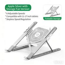 Nuevo soporte para portátil talla grande vendido, base de escritorio con altura ajustable en 6 niveles, portátil con ventilador para soplar aire frío y reducir el calor - Ver 12