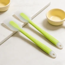 Juego de espátulas de silicona resistentes al calor de 8 pulgadas, raspador de goma antiadherente - para hornear, mezclar - utensilios de cocina, lavavajillas - lima/azul claro (2/4/6 paquetes) - Verde Lima - Ver 2