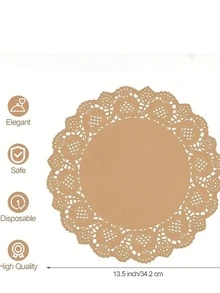 White Paper Lace Doilies, Round/Oval/Rectangular/Heart Shaped Disposable Paper Placemats, Suitable For Desserts, Fried Foods, Wedding Table Decor, Cake Packaging, Applicable For Dining Table, Wedding, Birthday, Cake, Desserts, Food, Tableware Decoration - Multicolor - View 10