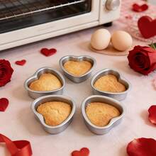 4"/5"/6"/8" Non-Stick Aluminum Heart-Shaped Cake Baking Mold With Removable Bottom, Suitable For Cheesecake, Sponge Cake, Ideal For Birthday, Party And Valentine's Day - Silver - View 7