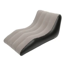 Inflatable Sofa Chair PVC Flocked Inflatable Chair Blow Up Couch For Living Rooms Camping Trips Travel Brown - Multicolor - View 7