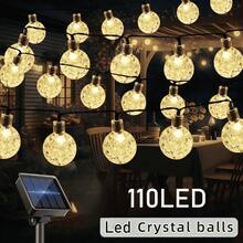 Summer 2026 Outdoor Led String Lights, Solar Outdoor Lights, Suspended Crystal Ball Lights, 25/110/210 Led, 8 Lighting Modes, Solar Fairy Tale String Lights, Suitable For Garden, Courtyard, Porch, Wedding Party - 110 đèn LED - Xem 10