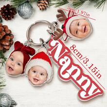 Customized Children Photo Pendant Keychain, Grandma Keychain Grandchildren Gift, Gift For Mom, Mother's Day Photo Keychain For Mom And Grandma, Backpack Photo Pendant - F-multi-portrait Mother's Day Keychain - View 2