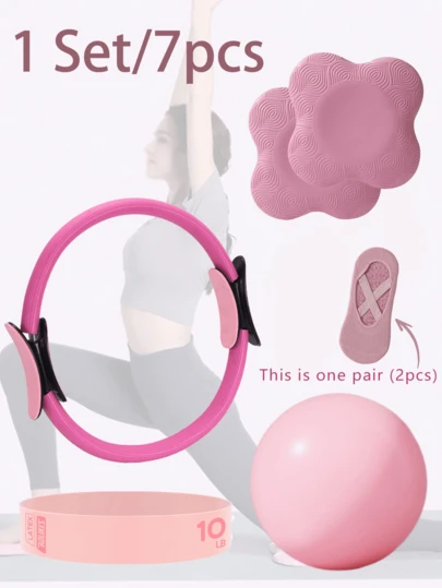 Bộ dụng cụ Pilates dành cho nữ - Bao gồm bóng tập thể dục chống nổ, dây kháng lực, vòng Pilates và bơm hơi cho một bộ tập luyện tại nhà hoàn chỉnh; bóng yoga để tập luyện sàn chậu, tăng cường sức mạnh cơ lõi, cải thiện thăng bằng và định hình vóc dáng; dây kháng lực điều chỉnh được, vòng chống trượt, túi đựng, dụng cụ thể dục bền bỉ cho Pilates, Reformer, phục hồi trước/sau sinh, phòng tập, tại nhà, khi đi du lịch - Món quà lý tưởng cho người mới bắt đầu và người đam mê.