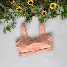 Basic Tank Top With Lining, Fitness Design, With Opening For Bra Cups, Gym, Walking, Women's Workout, Supplex Fabric - Baby Pink - View 2