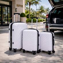Expandable ABS Hard Shell Luggage Set With Spinner Wheels, Lightweight Travel Suitcase With Built-In Lock, Durable Carry On For Travel - Màu tím hoa cà - Xem 8