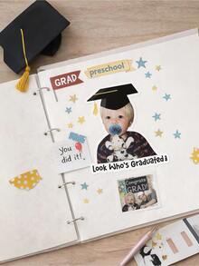 Stiker Foto Kustom, Stiker Desain Foto dan Teks yang Dipersonalisasi, Stiker Wisuda, Dekorasi Pesta, Stiker Wisuda Kustom, Stiker Mug Foto yang Dipersonalisasi (Dengan Topi Wisuda), Dekorasi Pesta Wisuda DIY, Stiker Mug Kopi Es, Stiker Kreatif (Cocok untuk Lulusan Angkatan 2026) - Aneka warna 6 - View 7