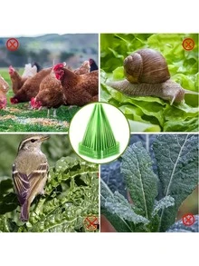 10 tấm phủ cây bằng nhựa trong suốt – Nhà kính mini tái sử dụng, bảo vệ cây khỏi sương giá/nắng/chim/ốc sên, hỗ trợ sự phát triển của cây, vật dụng cần thiết cho việc chăm sóc vườn. - nhiều màu - Xem 5