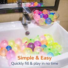 111pcs Quick Fill Water Balloons Refill Pack, 3 Bunches Self-Sealing Splash Balloons With 1 Filling Nozzle For Outdoor Yard Games, Pool Parties, Backyard Play And Family Fun - 彩色 - 查看 10