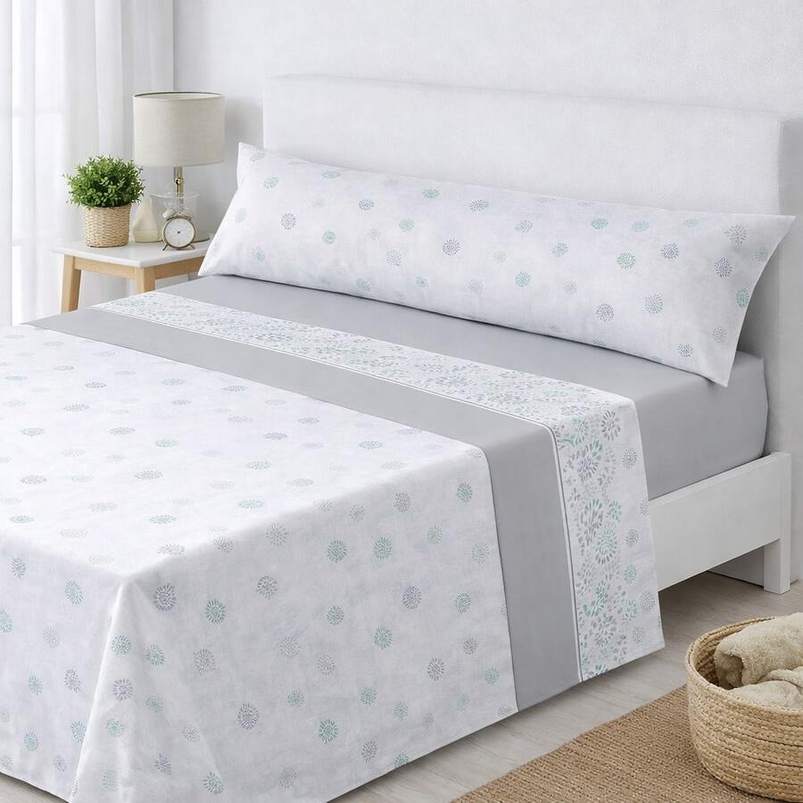 Bộ ga trải giường bằng sợi microfiber, 100% polyester, mềm mại và mát mẻ cho mùa hè, in họa tiết, bao gồm ga trải giường có chun, ga phủ và 1 hoặc 2 vỏ gối, 18 mẫu thiết kế cho giường có kích thước 90/105/135/150/180 cm, ✅ Giao hàng tại Tây Ban Nha trong vòng 48 đến 72 giờ - Radiantes Gris - Xem 1