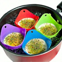 Bộ 4 món dụng cụ luộc trứng bằng silicon, dụng cụ nấu ăn nhà bếp, dụng cụ chần trứng, cốc đựng trứng, bát đựng trứng, khuôn trứng dùng cho nồi chiên không dầu, dụng cụ cắt trứng, bộ cốc đựng trứng, phụ kiện làm bánh nhà bếp - Nhiều màu - Xem 3