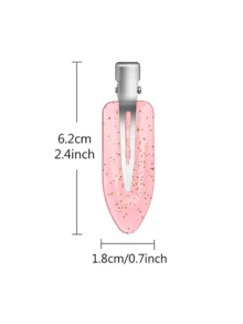 8pcs/Set Non-Deformed Non-Crease Hair Clips, Random Color Hair Clips, Hair Accessories For Students And Women - Pink - View 6