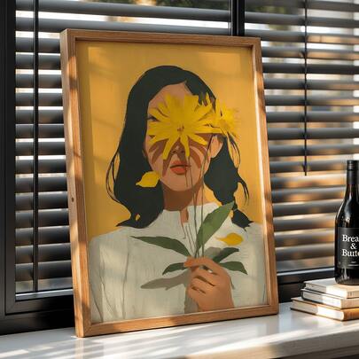 1 Tranh màu nước phong cách Bohemian chủ đề thực vật & nghệ thuật treo tường - Tranh canvas không khung, thích hợp cho phòng khách - Quà tặng tân gia, tranh in hình cây cối, tranh nghệ thuật nhẹ nhàng, tranh trang trí phòng khách, tranh áp phích trang trí nhà cửa, tranh treo tường không khung