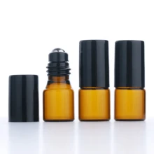 10pcs 10ml/5ml Amber Glass Roller Bottles, Stainless Steel Ball Refillable Perfume And Essential Oil Sample Containers, Reusable Small Cosmetic Storage Bottles With Black Caps, Suitable For Aromatherapy, Travel, Vacation And Dorm Essentials - Multicolor - View 4