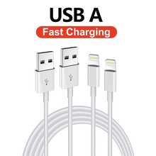 1-2条苹果专用车载充电器，3.3英尺USB-A转Lightning充电线，支持CarPlay无缝连接，智能快充，兼容苹果14/13/12/11/XS/XR/X/8/7系列，驾驶导航/日常充电必备 - 白色 - 查看 1