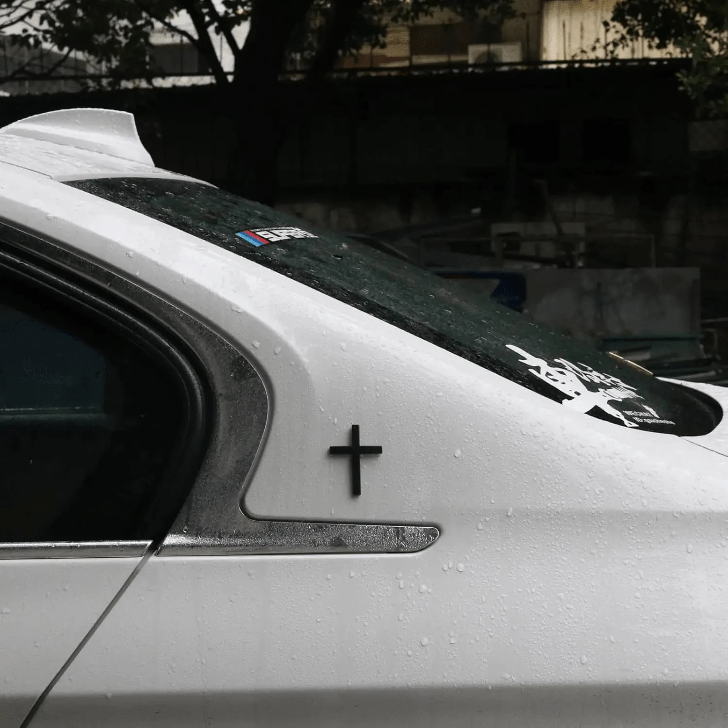 2pcs Metal Cross Badge Decal Alloy 3D Cross Auto Decal Self-Adhesive Optical Decal Badge For Trunk Rear Fender Side Fender. - A - View 1