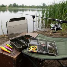 Caja de aparejos de pesca de 5 niveles de uso múltiple con 19 compartimentos, divisores transparentes de plástico ABS, organizador portátil de cebos para almacenamiento de accesorios de pesca - Multicolor - Ver 3