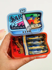 1PC A Fun Hair Claw Shaped Like A Sardine Can, A Hair Accessory Full Of Vintage And Creative Vibes,Travel,Birthday - Multicolor - View 4