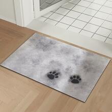 1pc, Pet Paw Print Water-Absorbing Feeding Mat, Highly Absorbent And Quickly Drying Cat And Dog Bowl Mat, Easy-To-Clean Pet Blanket/Cage Mat, Suitable For All Seasons. - Multicolor - View 13