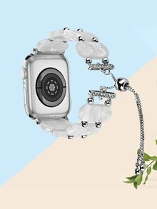 1条时尚弹力表带，兼容苹果手表，男女款，尺寸40mm、44mm、38mm、41mm、42mm、45mm、46mm、49mm，树脂材质，带可调节链条，兼容苹果手表11、10、9、8、7、6、5、4、3、2、1、SE、Ultra3/2/1，智能手表替换表带，佩戴舒适 - 彩色 - 查看 13