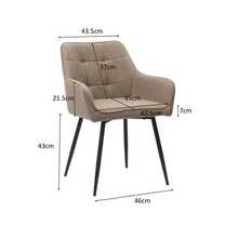 Dining Chairs With Button Tufting & High Armrests | 2-Piece Comfort Set - Khaki - View 2