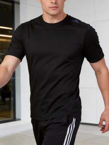 Adidas Áo thun nam tay ngắn D4T HR HIIT, cổ tròn, nhanh khô, thoải mái, kiểu dáng tối giản, thời trang, thích hợp mặc hàng ngày IB9093 - màu đen - Xem 1