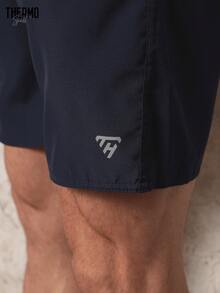Kit Of 3 Men's Elastane Running/Beach Shorts With Lycra, Gym, Crossfit, Plain, Basic - 黑色/海軍藍/米色 - 查看 5