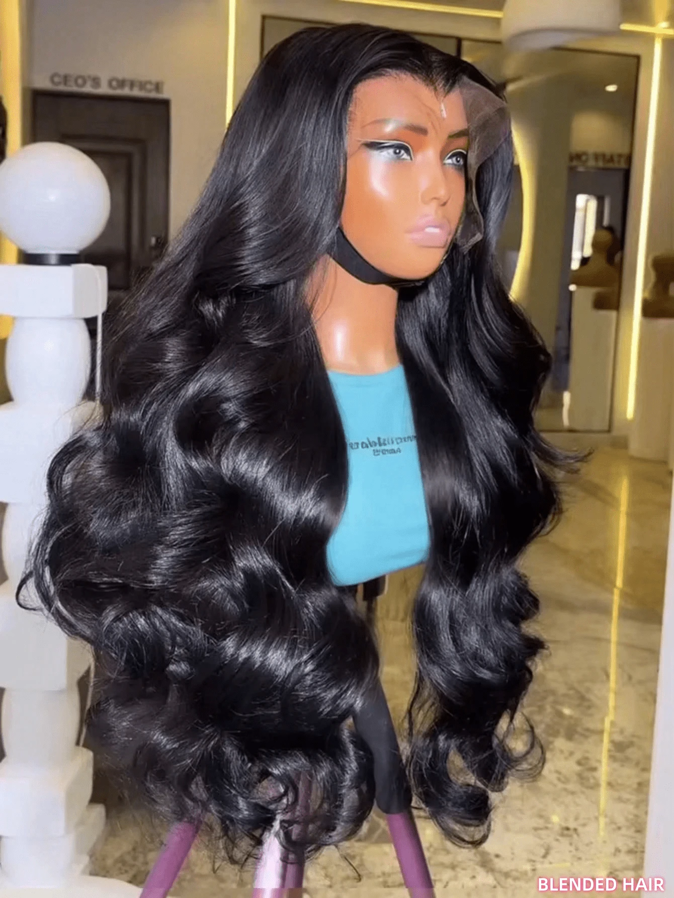 40英寸 200% 密度 蕾丝前假发 巴西原生人发混纺 波浪卷 5x5 预剪无胶蕾丝闭合 无胶假发 透明瑞士蕾丝 200% 密度 13x4 13x6 蕾丝前假发 混纺人发 预拔毛 带婴儿绒毛 女士款 自然黑