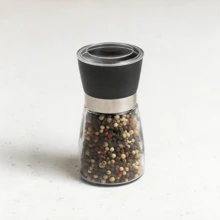 Molinillo de sal y pimienta, molinillo de especias recargable para la cocina doméstica - Para hierbas, condimentos y semillas - Fino o grueso - Ajustable, suministros esenciales de cocina - Negro - Ver 13