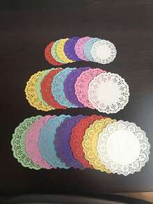 White Paper Lace Doilies, Round/Oval/Rectangular/Heart Shaped Disposable Paper Placemats, Suitable For Desserts, Fried Foods, Wedding Table Decor, Cake Packaging, Applicable For Dining Table, Wedding, Birthday, Cake, Desserts, Food, Tableware Decoration - Multicolor - View 11
