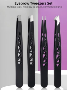 Bộ 4 nhíp rỗng màu đen, nhíp tỉa lông mày, nhíp tháp rỗng bằng thép không gỉ, bộ dụng cụ chăm sóc lông mày 96 món, món quà hoàn hảo cho Lễ Tạ ơn, Ngày Valentine và Giáng sinh. - Xem 8