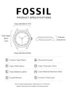 Conjunto de 3 relojes de acero inoxidable y cuarzo para hombre Fossil FS5713 / FS5714 / FS5738 / FS5829 - Azul - Ver 8