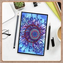 Bộ tranh đính đá, họa tiết bướm và mandala, sổ phác thảo bằng da PU, tranh khảm pha lê, đồ thủ công mỹ nghệ bằng da, thích hợp cho học tập, văn phòng, vẽ tranh nghệ thuật. - Nhiều màu - Xem 16