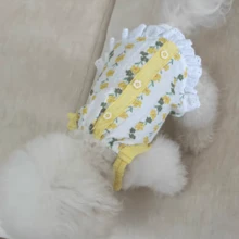1pc Pet Floral Breathable Dress, Spring/Cat Clothes For Poodle, Maltese, Schnauzer - Multicolor - View 6