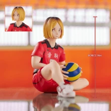 1 pezzo Figura in PVC di ragazzo anime seduto, 10cm, capelli arancioni a spina, uniforme nera e arancione, decorazione da collezione per desktop per fan di anime - Multicolore - Visualizzare 9
