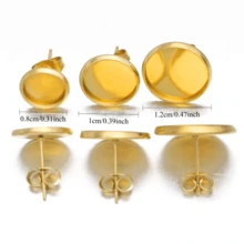 4/8/16Pcs Earring Stud Round Disc Backs, Used For DIY Earring Base Jewelry Making Hole Pendant Accessories - Multicolor - View 12