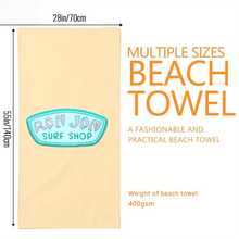 1pc Summer Boho Style Ron Jon Surf Shop Logo: Bold Text In Pink And Teal, Retro Vintage Art Style.  Beach Towel For Swimming Pool Vacation - Microfiber, Quick-Dry, Sand-Free & Lightweight Extra Large Towel For Pool, Beach, Yoga & Travel -Gift For Adults Women Men Kids - 白色 - 查看 6